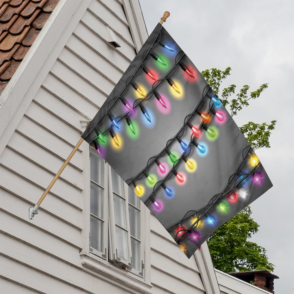 Christmas Holiday Lights Print House Flag