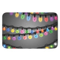 Christmas Holiday Lights Print Indoor Door Mat