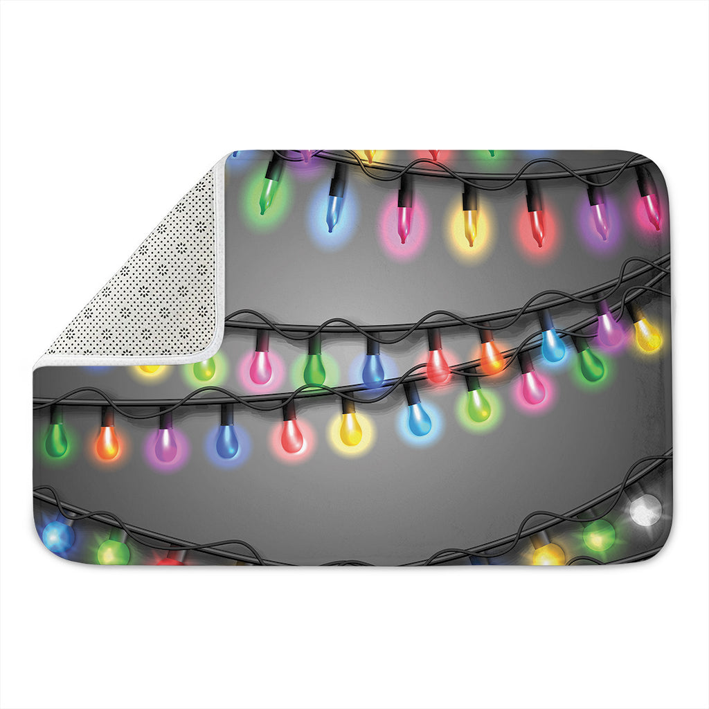 Christmas Holiday Lights Print Indoor Door Mat