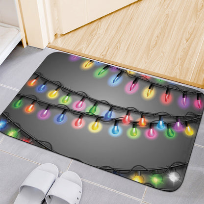 Christmas Holiday Lights Print Indoor Door Mat