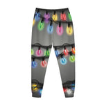 Christmas Holiday Lights Print Jogger Pants