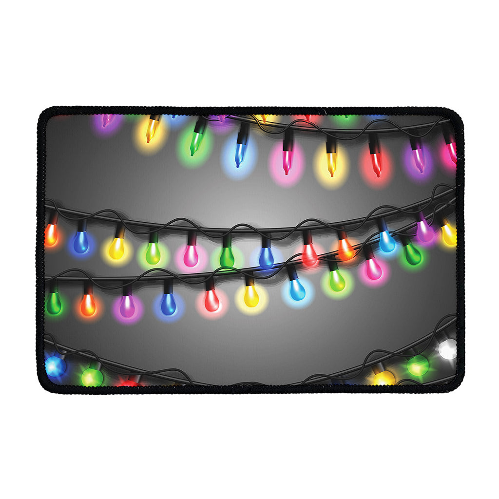 Christmas Holiday Lights Print Kitchen Mat