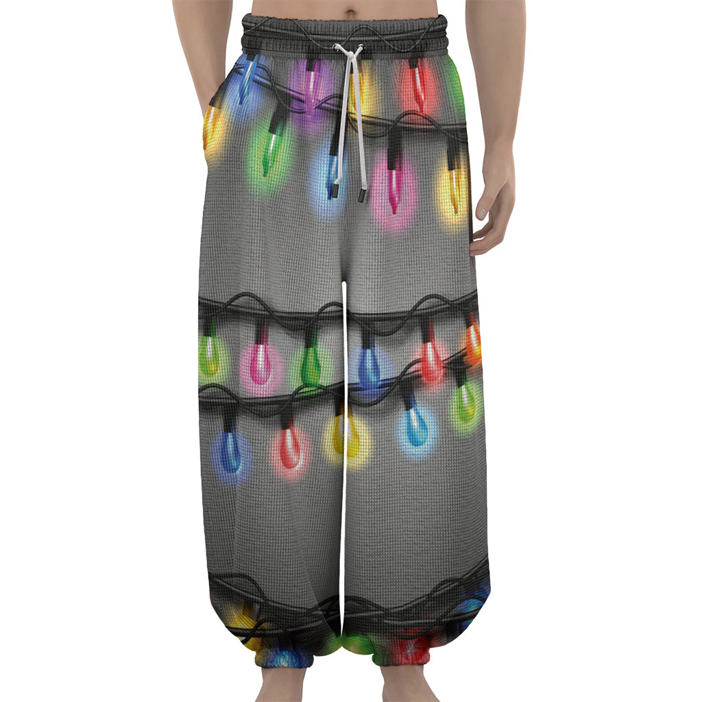 Christmas Holiday Lights Print Lantern Pants