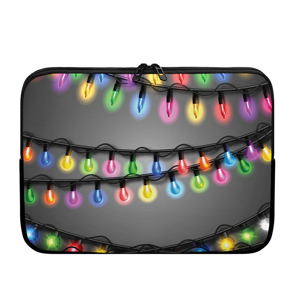 Christmas Holiday Lights Print Laptop Sleeve