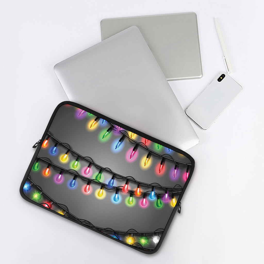 Christmas Holiday Lights Print Laptop Sleeve