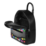 Christmas Holiday Lights Print Leather Backpack