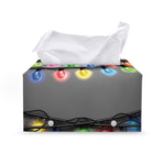 Christmas Holiday Lights Print Leather Tissue Box Cover