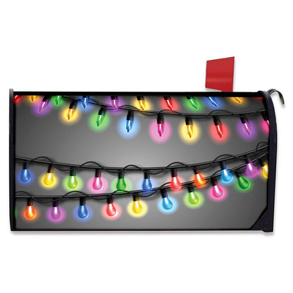 Christmas Holiday Lights Print Mailbox Cover
