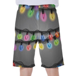 Christmas Holiday Lights Print Men's Beach Shorts
