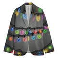 Christmas Holiday Lights Print Men's Blazer