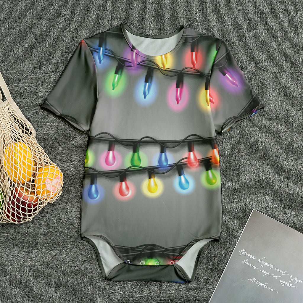 Christmas Holiday Lights Print Men's Bodysuit