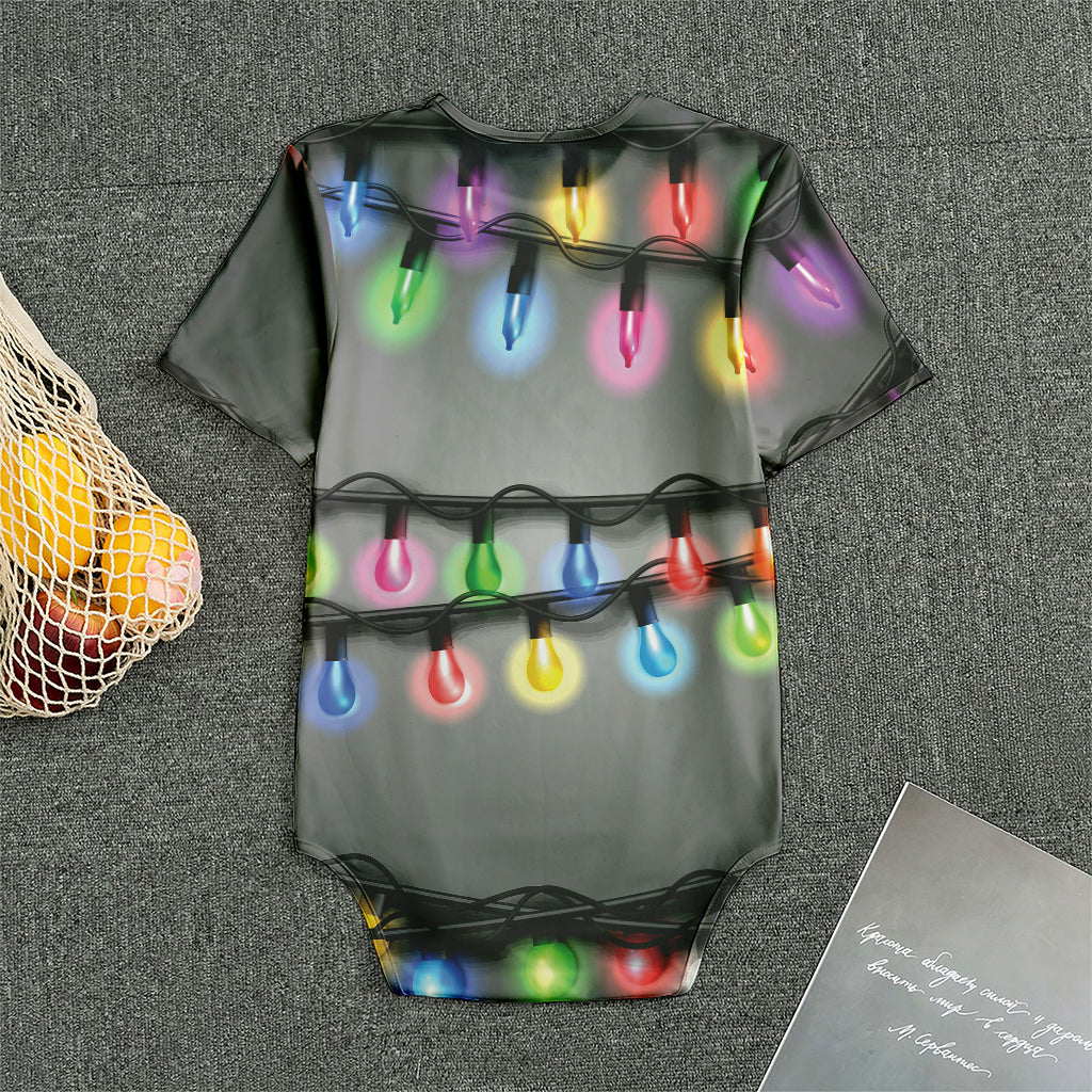 Christmas Holiday Lights Print Men's Bodysuit