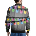 Christmas Holiday Lights Print Men's Bomber Jacket