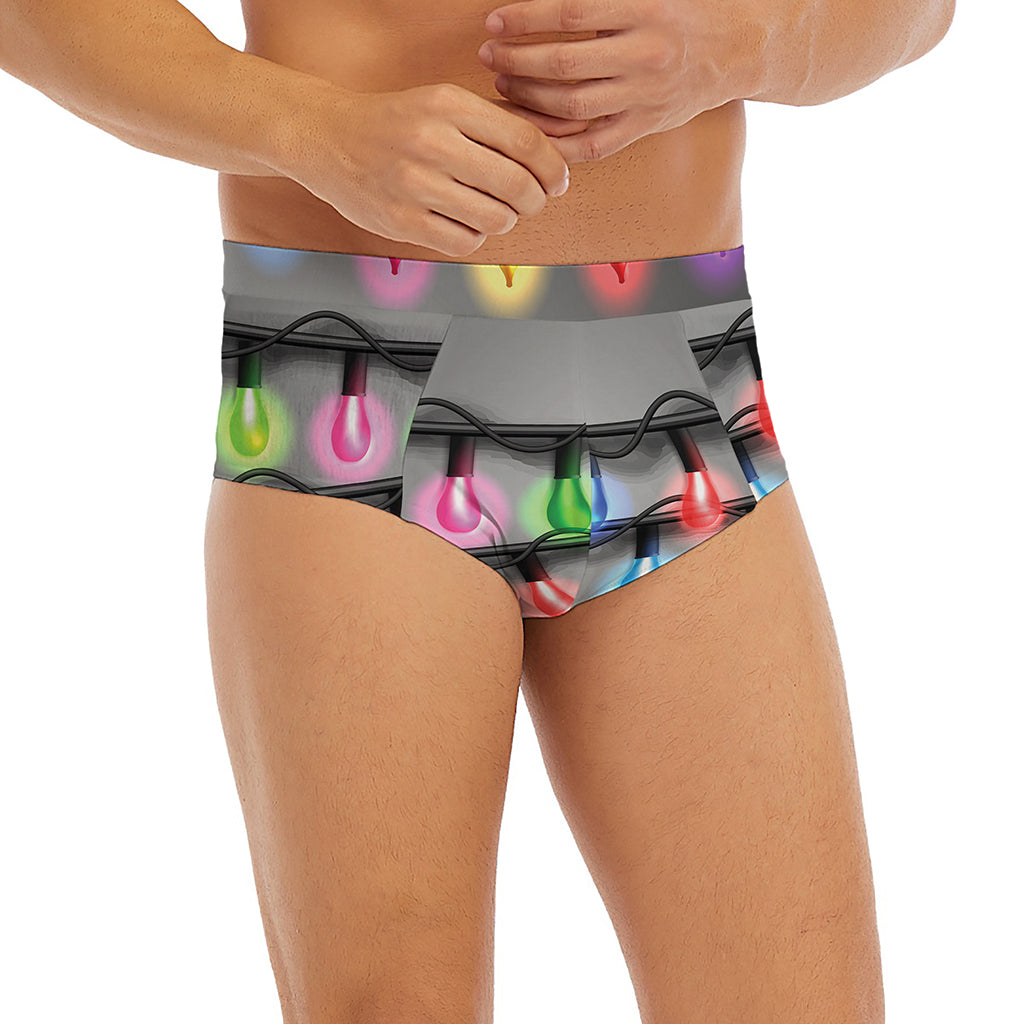 Christmas Holiday Lights Print Men's Briefs