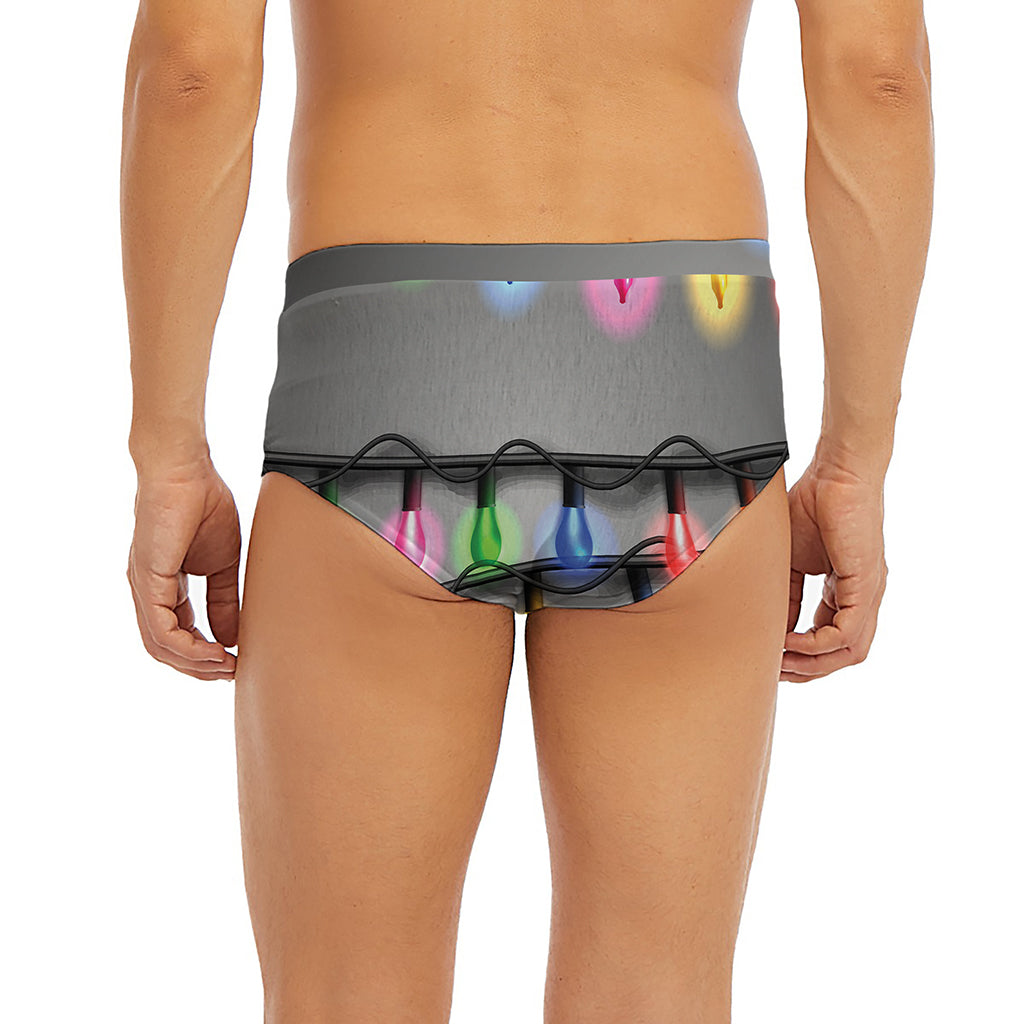 Christmas Holiday Lights Print Men's Briefs