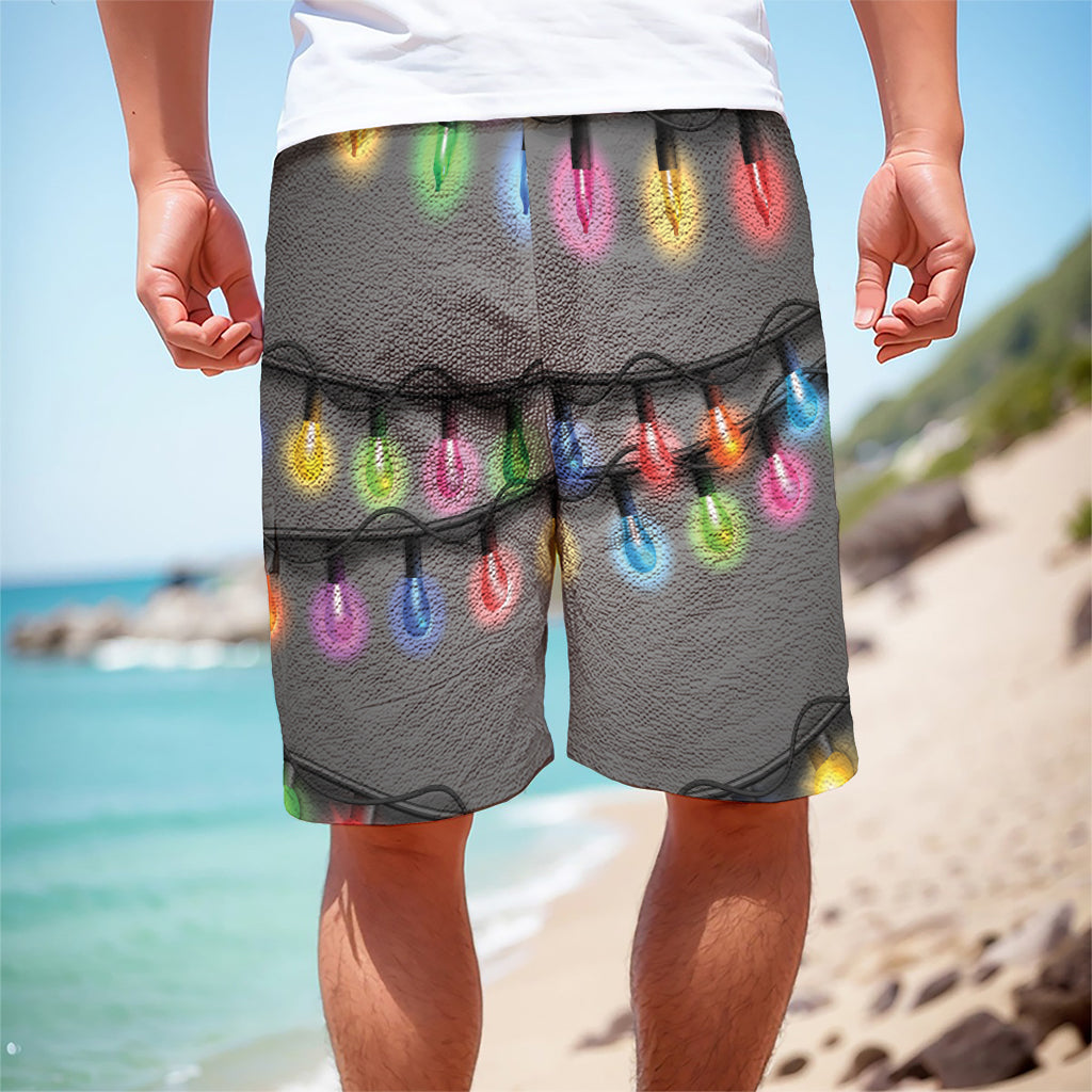 Christmas Holiday Lights Print Men's Cargo Shorts