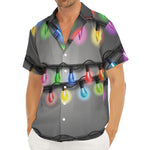 Christmas Holiday Lights Print Men's Deep V-Neck Shirt
