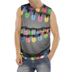 Christmas Holiday Lights Print Men's Fitness Tank Top