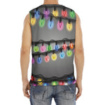 Christmas Holiday Lights Print Men's Fitness Tank Top