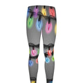 Christmas Holiday Lights Print Men's Leggings