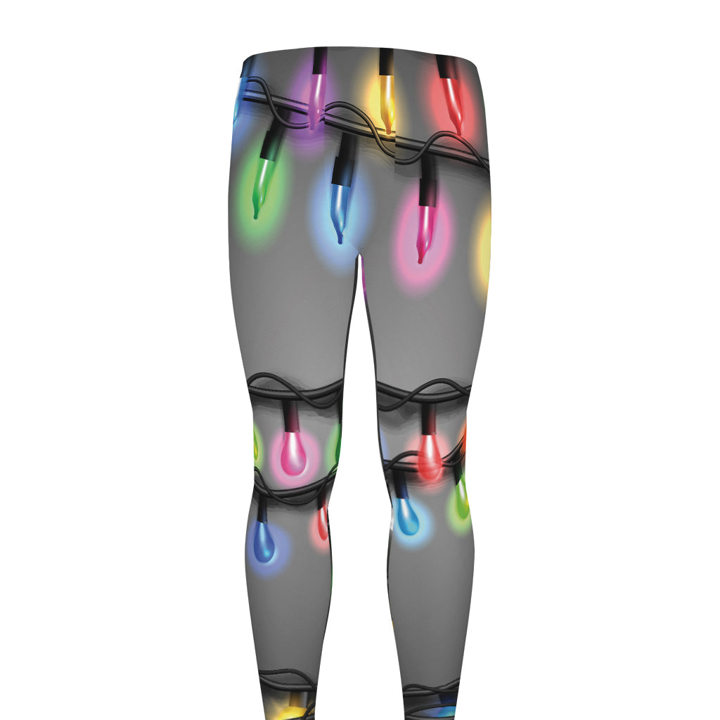 Christmas Holiday Lights Print Men's leggings