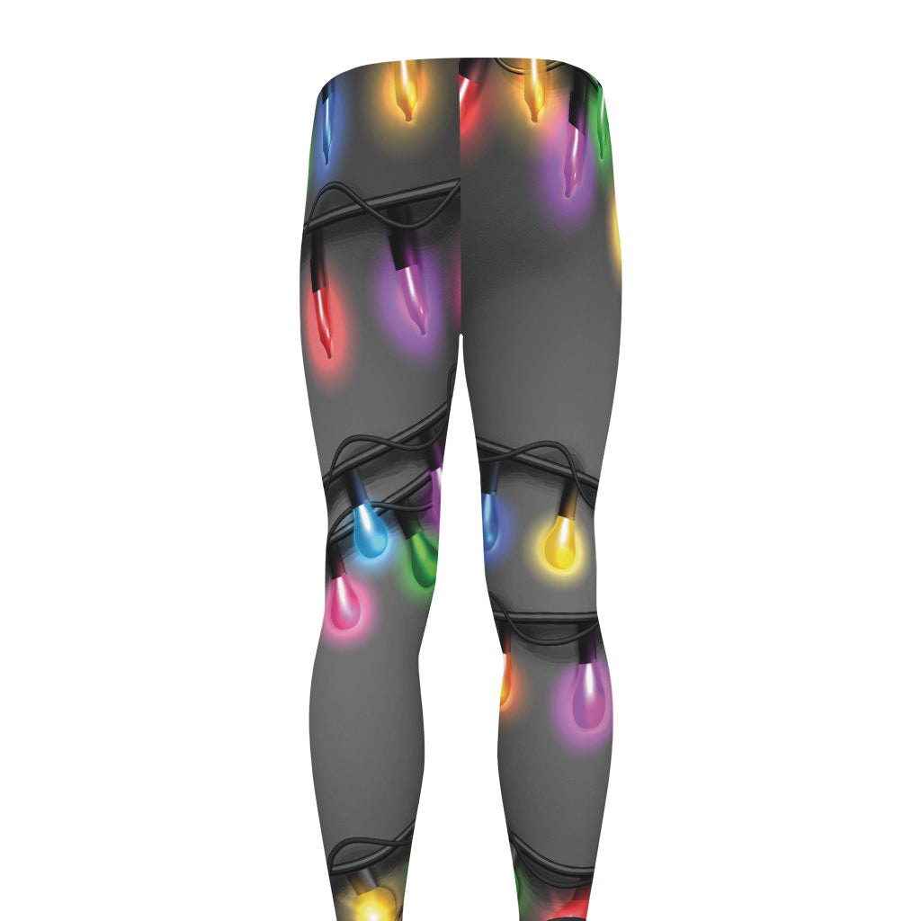 Christmas Holiday Lights Print Men's leggings