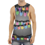 Christmas Holiday Lights Print Men's Muscle Tank Top