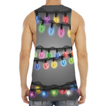 Christmas Holiday Lights Print Men's Muscle Tank Top