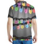 Christmas Holiday Lights Print Men's Polo Shirt