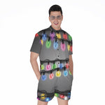 Christmas Holiday Lights Print Men's Rompers