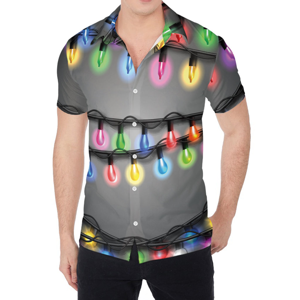 Christmas Holiday Lights Print Men's Shirt