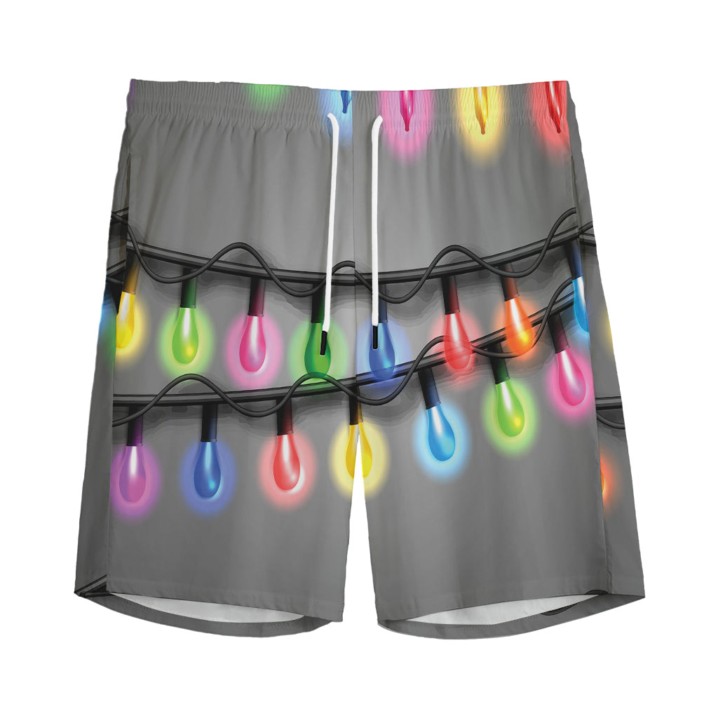 Christmas Holiday Lights Print Men's Sports Shorts