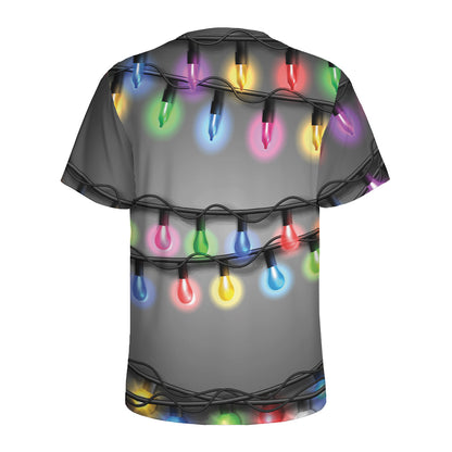 Christmas Holiday Lights Print Men's Sports T-Shirt