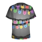 Christmas Holiday Lights Print Men's Sports T-Shirt