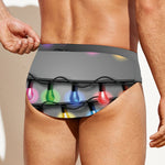 Christmas Holiday Lights Print Men's Swim Briefs