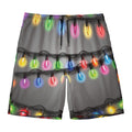 Christmas Holiday Lights Print Men's Swim Trunks