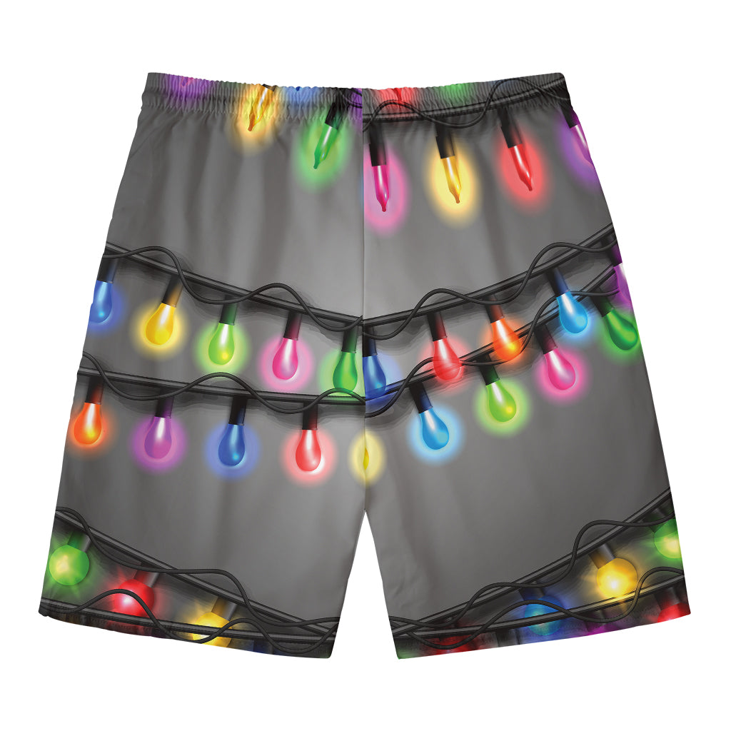 Christmas Holiday Lights Print Men's Swim Trunks