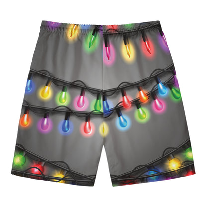 Christmas Holiday Lights Print Men's Swim Trunks
