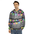 Christmas Holiday Lights Print Men's Velvet Pullover Hoodie