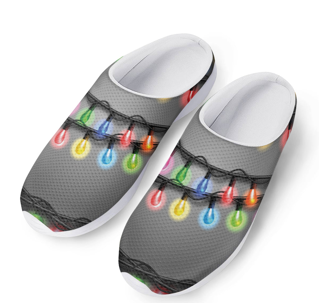 Christmas Holiday Lights Print Mesh Casual Shoes