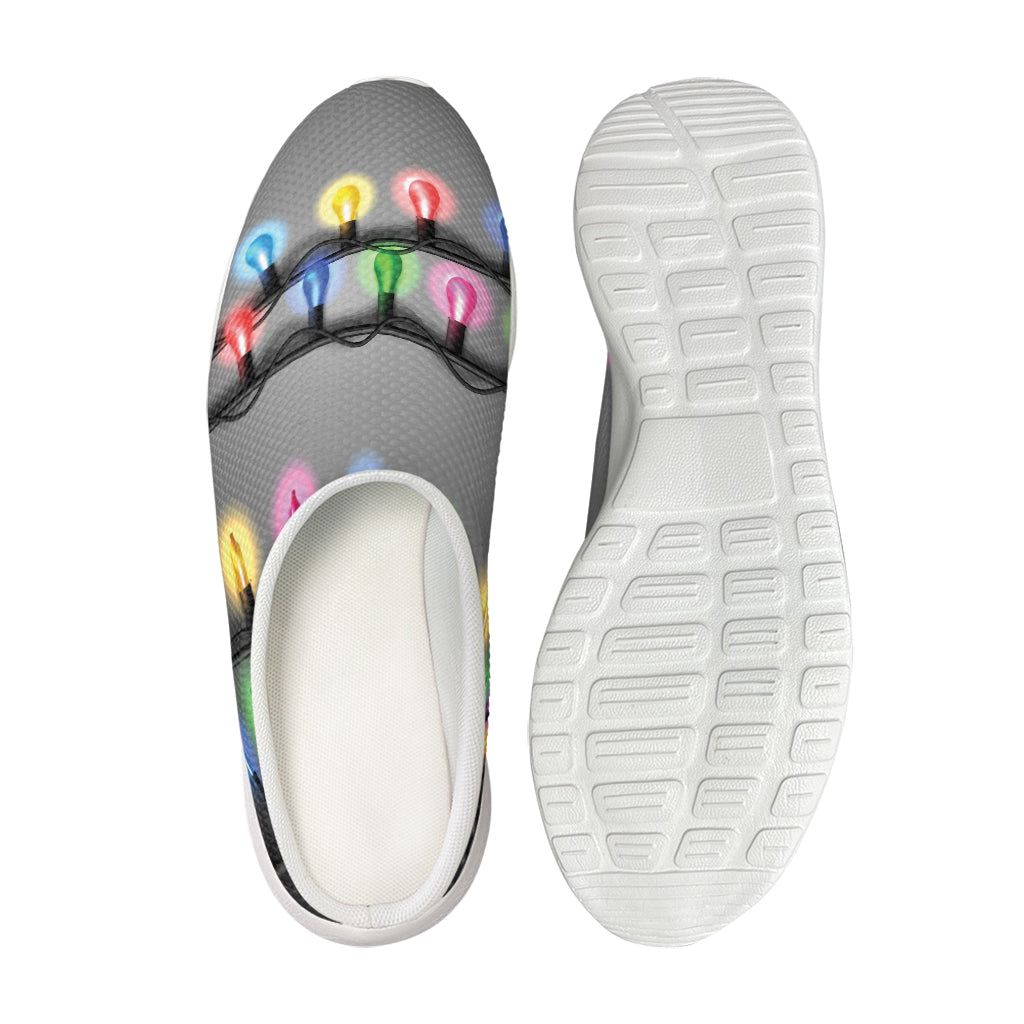 Christmas Holiday Lights Print Mesh Casual Shoes