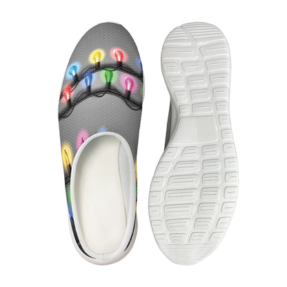 Christmas Holiday Lights Print Mesh Casual Shoes