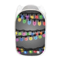 Christmas Holiday Lights Print Mesh Laundry Hamper