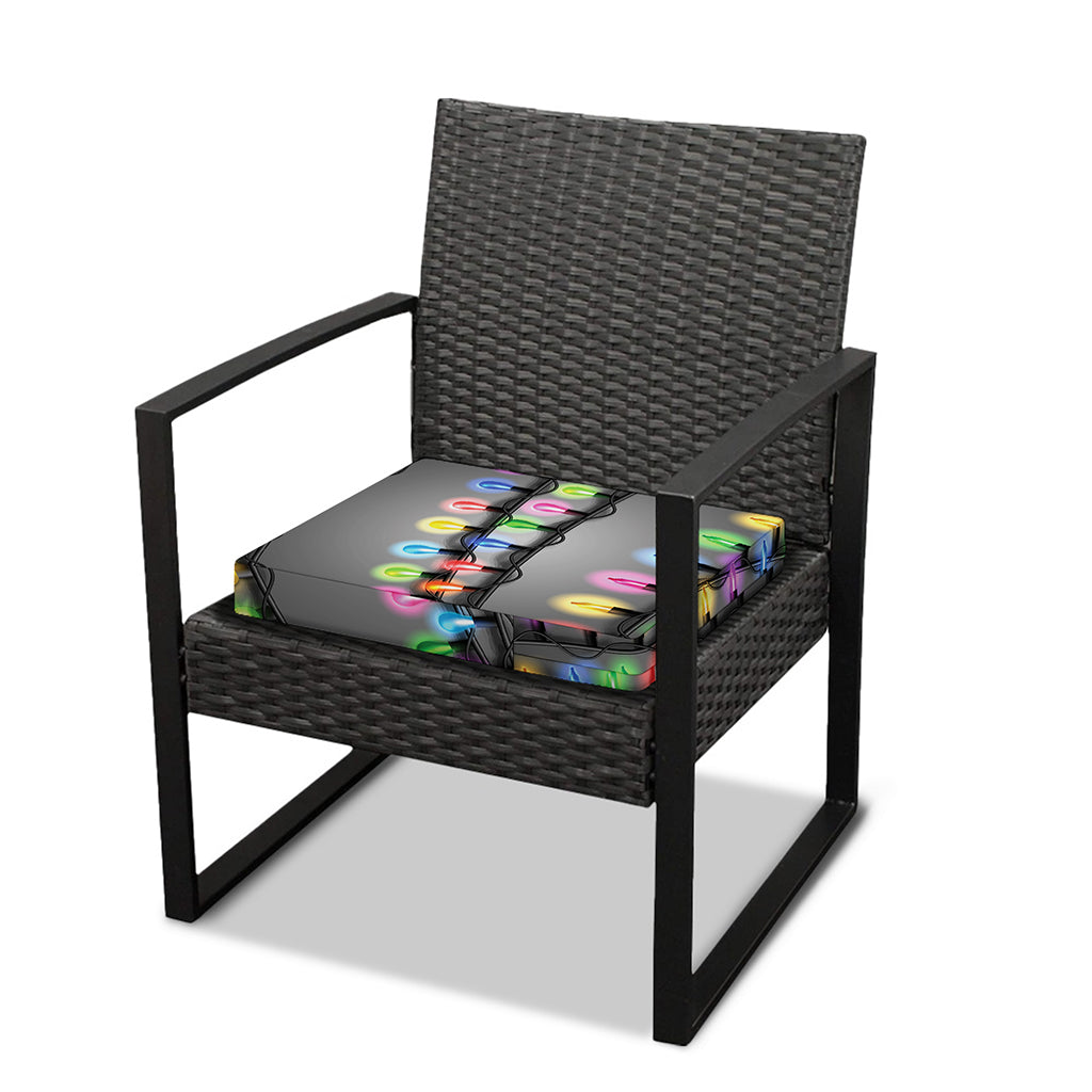 Christmas Holiday Lights Print Outdoor Seat Cushion Cover