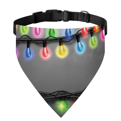 Christmas Holiday Lights Print Over The Collar Dog Bandana