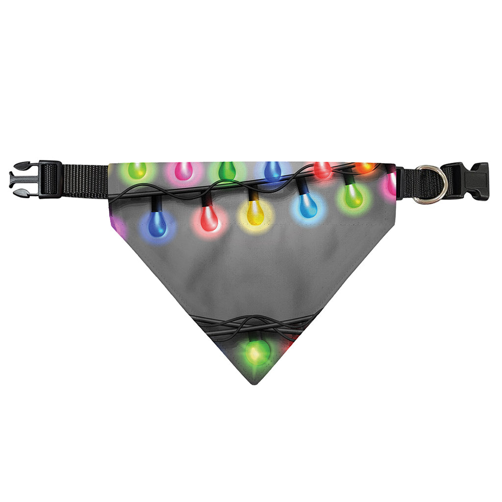 Christmas Holiday Lights Print Over The Collar Dog Bandana