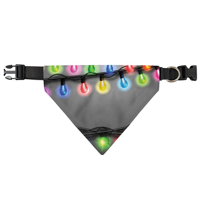 Christmas Holiday Lights Print Over The Collar Dog Bandana