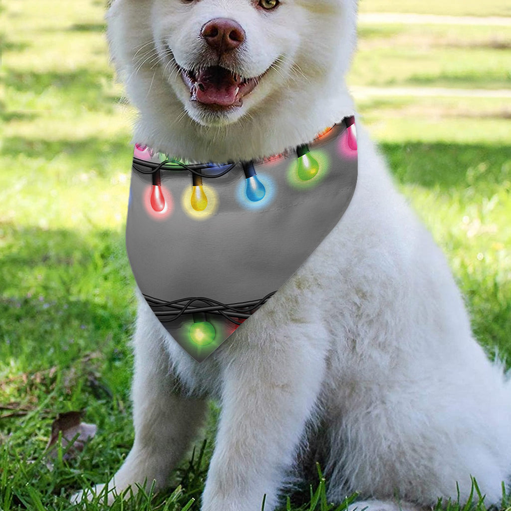 Christmas Holiday Lights Print Over The Collar Dog Bandana