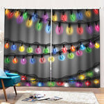 Christmas Holiday Lights Print Pencil Pleat Curtains