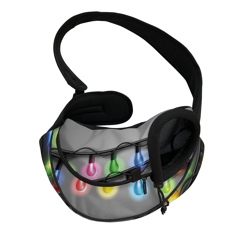 Christmas Holiday Lights Print Pet Sling Carrier